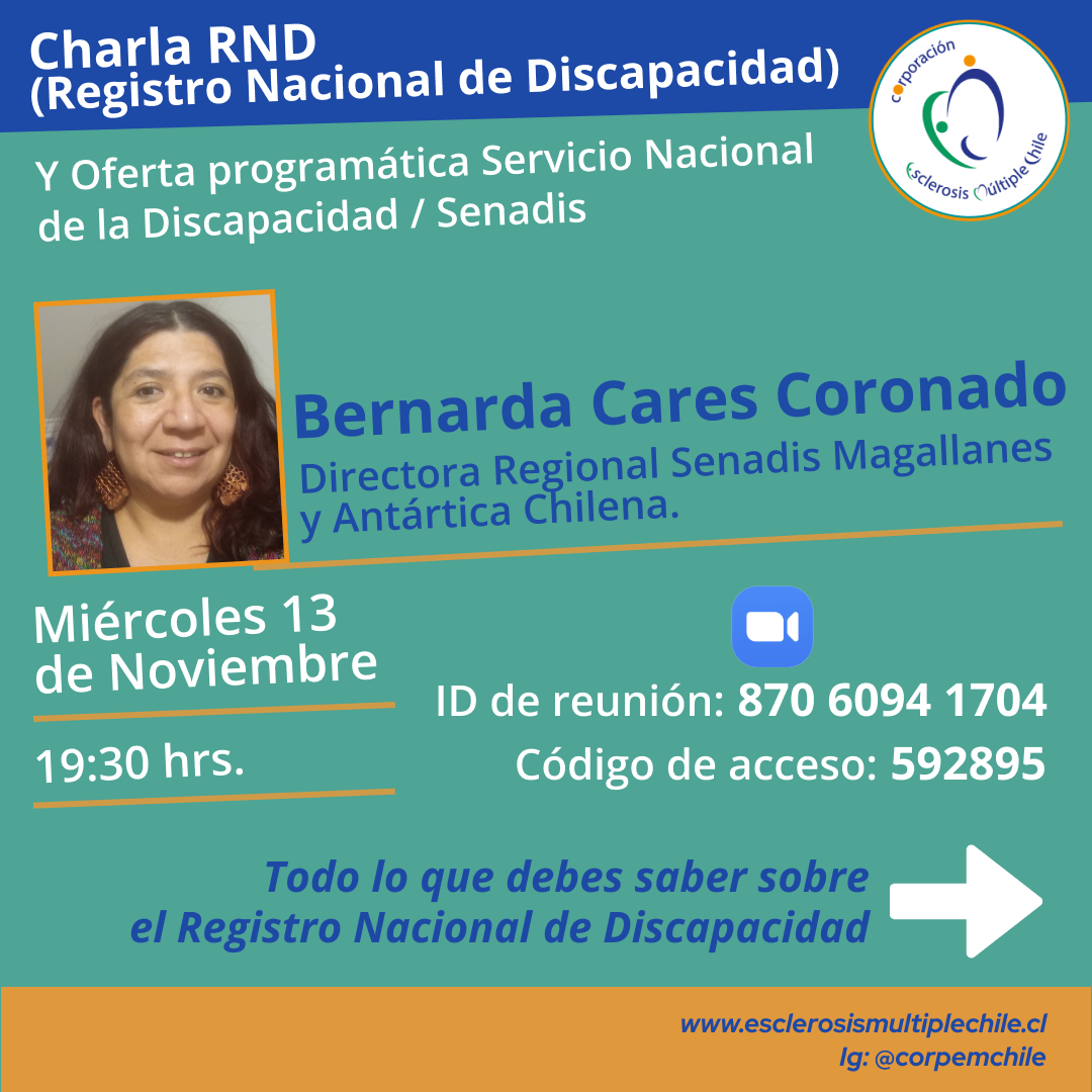 Charla RND (Registro Nacional de Discapacidad) Y Oferta programática Servicio Nacional de la Discapacidad / Senadis